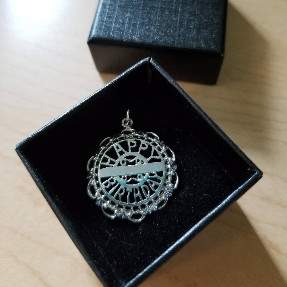 Sterling silver "Happy Birthday" charm/pendant, NWOT